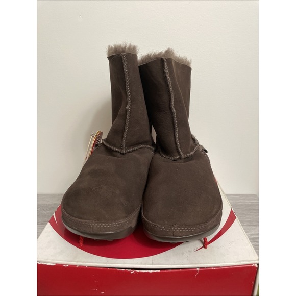 Fit Flop Mukluk Chestnut Suede Women's 10 Booties With Wobble Board NIB - Picture 1 of 16